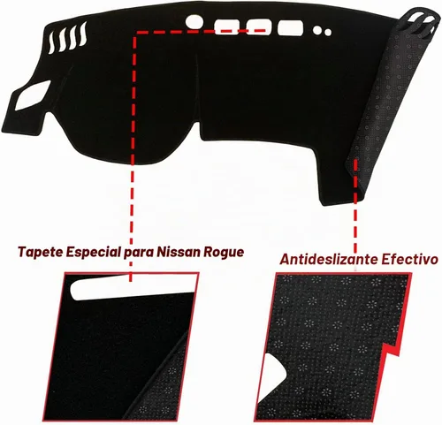 Vista 2 de Cubierta del tapete para salpicadero, consola central interior personalizada compatible con Nissan Rogue S SV SL SUV 2021 2022 accesorios de tablero
