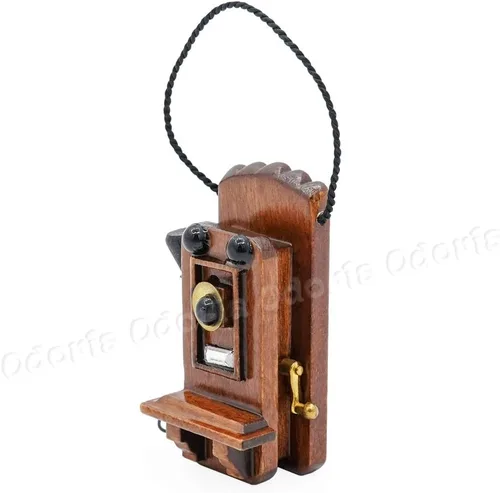 Vista 2 de Odoria 1/12 Miniatura Victoriana Teléfono Dollhouse Decoración Accesorios