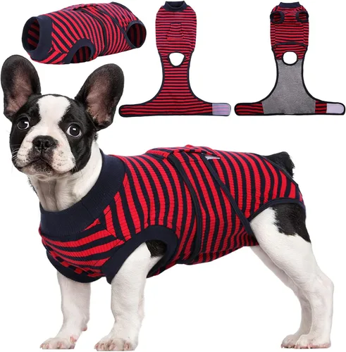 Vista 41 de Kuoser - Traje de recuperación posterior a la cirugía para perros y gatos, camisa profesional y vendaje de heridas abdominales, reemplaza collar