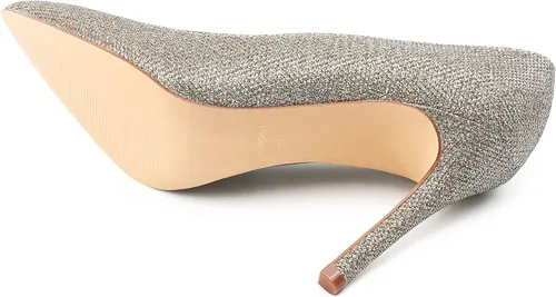 Vista 4 de JENN ARDOR Zapatos de tacón alto para mujer, con punta cerrada, de aguja, clásico, para oficina, boda, boda, sexy, para baile de graduación