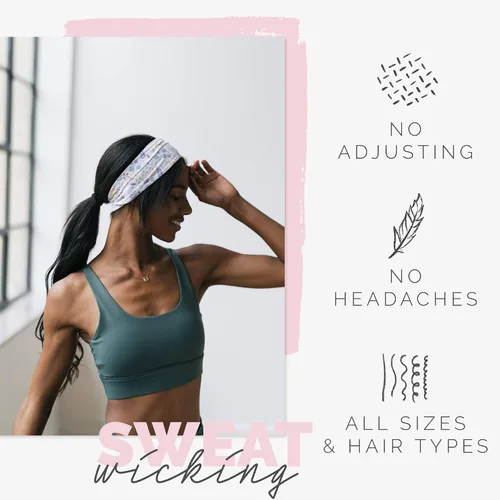 Vista 96 de Maven Thread 4" Wide Workout Headbands for Women – Non-Slip Sweatbands for Gym, Running & Yoga