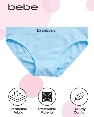 Vista 2 de bebe Ropa interior para niña, paquete de 8 bragas de bikini de microfibra sin costuras (S-L)