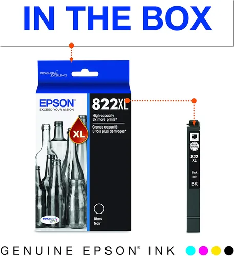 Vista 3 de EPSON T822 DURABrite Ultra Ink Cartucho negro de alta capacidad y cartucho magenta de alta capacidad T822 DURABrite Ultra Ink (T822XL320-S)