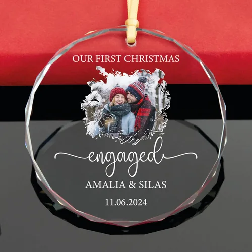 Vista 7 de Adorno personalizado para fotos de matrimonio de Mr & Mrs 2024 – Primera Navidad como casado, regalo de recién casados para parejas