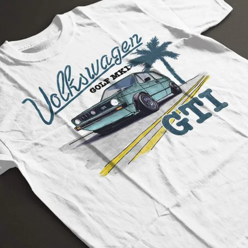 Vista 4 de Volkswagen Golf MK1 GT1 Black Text Camiseta de mujer
