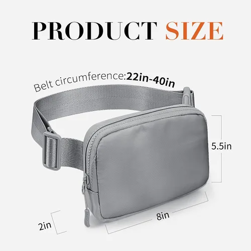 Vista 6 de Unisex Mini Belt Bag with Adjustable Strap Small Fanny Pack for Workout Running Traveling Hiking