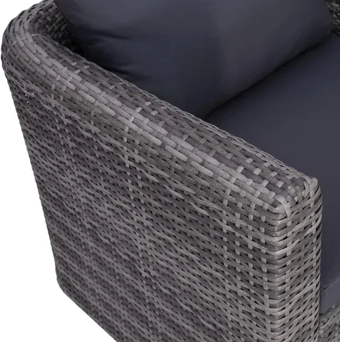 Vista 7 de Juego de sala de patio de 9 piezas con cojines, sofá casual, muebles de conversación, muebles de piscina al aire libre, utilizado en sala de estar