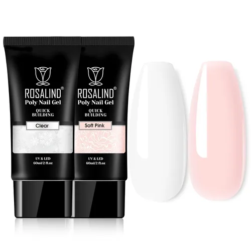 Vista 13 de Rosalind Gel de extensión de poliéster acrílico transparente, paquete de 2 unidades de gel de uñas de 2.1 onzas líquidas, constructor de uñas