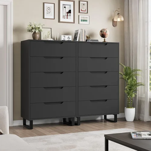 Vista 7 de Garvee 5 cómodas para dormitorio, cajón vertical de 50.5 pulgadas con almacenamiento