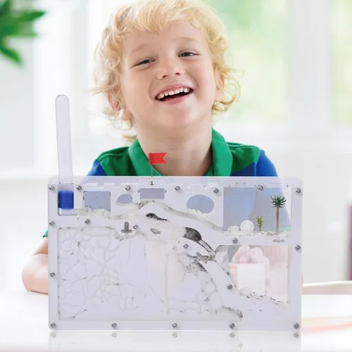 Vista 8 de NAVAdeal Sand Ant Farm Castle 2023 Habitat Kit educativo y de aprendizaje de ciencia de juguete para niños y adultos, estudio del ecosistema