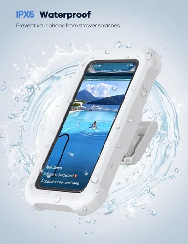 Vista 3 de Lamicall Soporte plegable para teléfono y soporte para teléfono de ducha impermeable