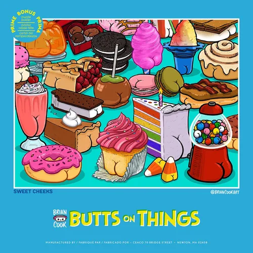 Vista 6 de Ceaco - Brian Cook - Butts on Things - Sweet Cheeks - Rompecabezas de 500 piezas