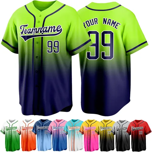 Vista 38 de Custom Baseball Jersey Personalized Short Sleeve Team Sport Uniform Baseball Shirt for Men Women Youth Boy