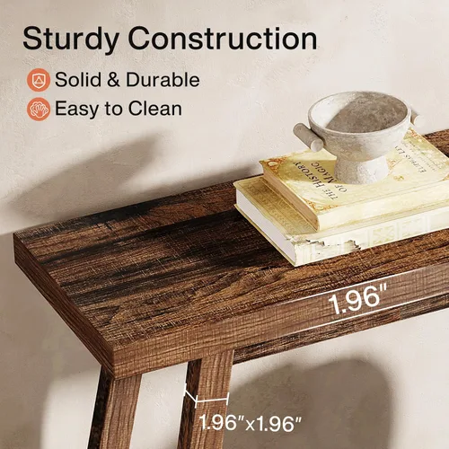 Vista 6 de Tribesigns - Mesa de consola de entrada estilo granja: mesa de consola de madera 100% de 70.9 pulgadas para la entrada, mesa de sofá estrecha