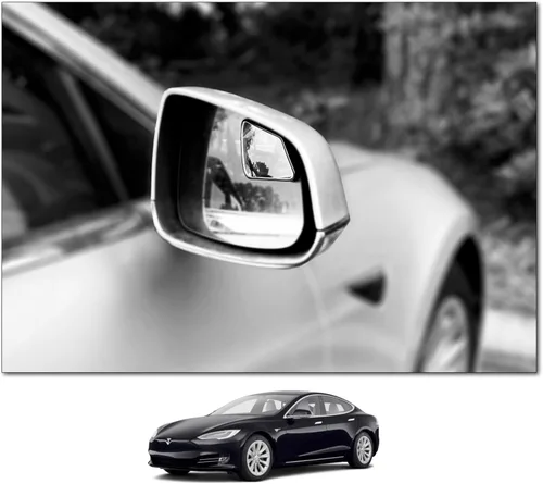 Vista 8 de Espejos de Punto Ciego - Compatible con Tesla Model 3 - Vista Extendida - Contorno Personalizado - Convexo - Negro - Juego de 2 Piezas
