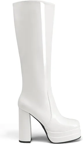 Vista 2 de DREAM PAIRS Botas altas hasta la rodilla con plataforma para mujer, botas Gogo largas y gruesas para otoño