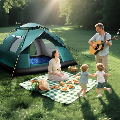 Vista 3 de Tienda de campaña para 2-3 personas, tienda de campaña automática instantánea para camping, fácil y rápida, tienda de campaña impermeable, tienda