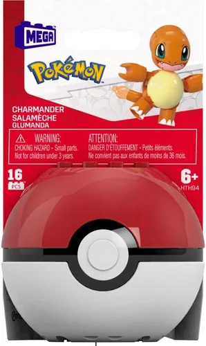 Vista 6 de MEGA Pokémon Juguete de construcción Pokémon Evergreen Charmander Ball para niños a partir de 6 años