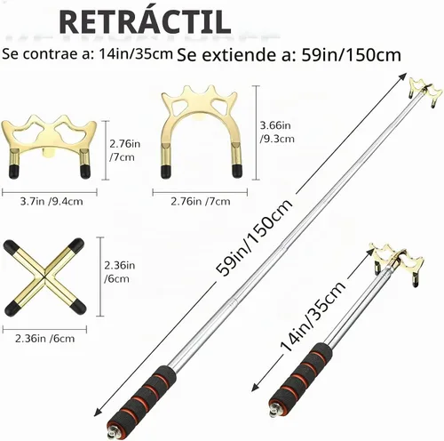 Vista 3 de Skylety Retractable Pool Bridge with 3 Heads Dorado