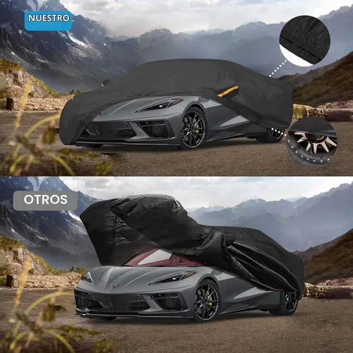 Vista 3 de Cubierta de coche con protección UV, resistente al viento, al polvo, a los arañazos, universal para exteriores