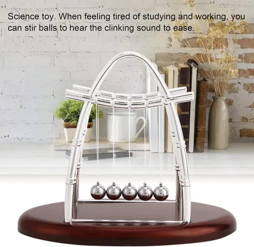 Vista 5 de Newton Cradle Balance Steel Balls Physics Science Pendulum Ornaments Toy Desk, Balls Science Toy, Physics for Adults with Learning Easy, Tribute for