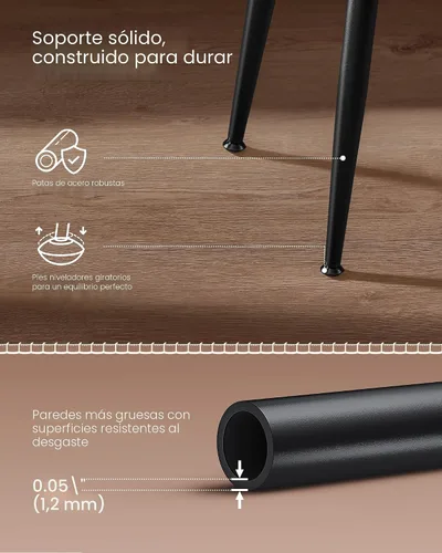Vista 5 de VASAGLE - Juego de 2 sillas de comedor tapizadas para cocina