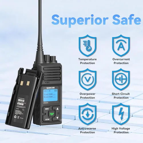 Vista 7 de SAMCOM Radios de 2 vías FPCN30A Radios bidireccionales de largo alcance recargables 5 vatios UHF programables Radios de mano profesionales Walkie