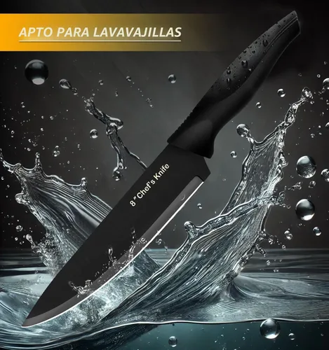 Vista 5 de XANAPON Juego de cuchillos de cocina de 14 piezas, acero inoxidable alemán de alto carbono, cubiertos aptos para lavavajillas con afilador