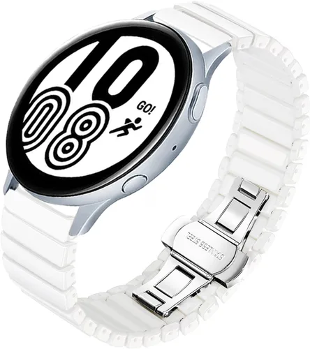 Vista 5 de Banda de pulsera de eslabones de cerámica de 0.787 in para Samsung Galaxy Watch 7 FE 6 5 4,40/42/43/44/45/46/1.850 in, Huawei GT 3 1.654 in (negro)