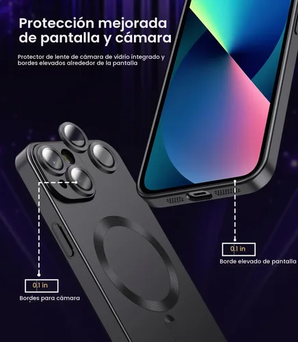 Vista 4 de LEKEVO Funda magnética para iPhone 13 [compatible con MagSafe] [protector de lente de cámara integrado] Funda delgada de silicona suave a prueba