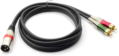 Vista 7 de XLR macho a 2 adaptadores de enchufe RCA Phono Cable de conexión divisor en Y, 1 XLR de 3 pines a conector RCA dual de audio estéreo (4.9 ft)