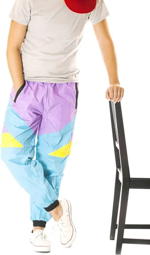 Vista 4 de Funny Guy Mugs Pantalones cortavientos retro neón de los años 80 y 90