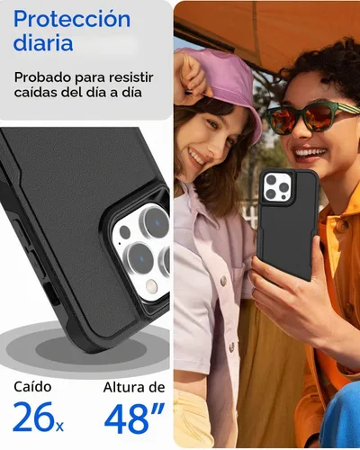 Vista 4 de AICase Funda para iPhone 14 Pro Max con protector de pantalla de vidrio + lente de cámara, resistente protección contra caídas, cuerpo completo