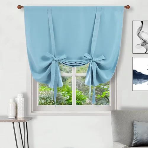 Vista 70 de DWCN Cortinas Opacas - Persiana Enrollable con Lazos para Ventana, Aislamiento Térmico, Oscurecimiento de Habitación, Cortinas con Bolsillo
