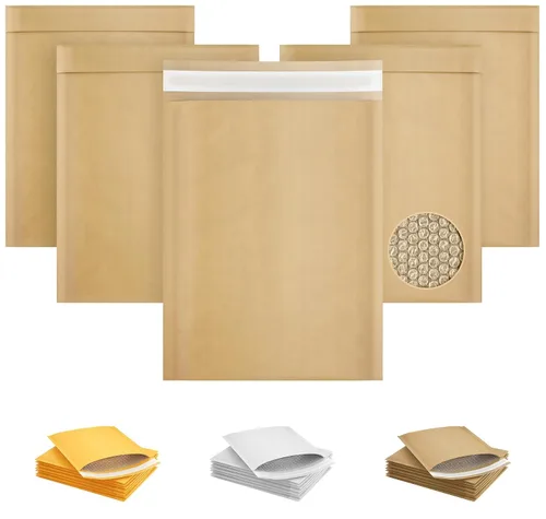 Vista 13 de Sobres de papel de estraza natural acolchados con burbujas