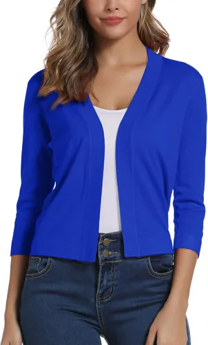 Vista 4 de Urban CoCo Cárdigan corto de mangas34 para mujer suéter elegante