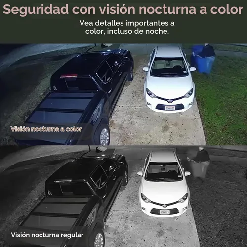 Vista 5 de Rraycom Paquete de 2 cámaras de seguridad solar 5G inalámbricas para exteriores, cámara de 2K con batería y panel solar, alarma de sirena, visión