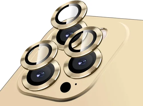 Vista 11 de LucBuy Protector de lente de cámara para iPhone 12 Pro Max, vidrio templado HD de alta calidad, aleación de aluminio, anillo individual, película