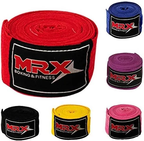 Vista 4 de MRX BOXING & FITNESS Boxing Hand Wraps Semi-Elalstic Multi Colors Great for MMA Boxing Muay Thai Kick Boxing Training 118, 160, 180 Length