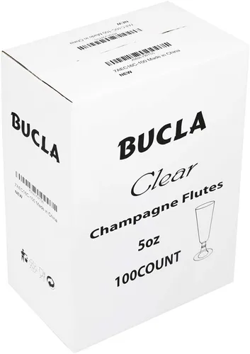 Vista 8 de BUCLA Paquete de 100 copas de champán de plástico transparente, copas de champán de plástico de 5 onzas, vasos desechables transparentes de alta