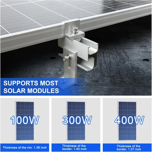 Vista 10 de 10 soportes de montaje para paneles solares, montaje en panel solar para 1-4 paneles solares de 1.4 pulgadas de grosor, soportes de panel solar