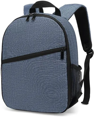 Vista 2 de Mochila para cámara Bolsa de cámara impermeable Estuche de cámara de gran capacidad para hombres mujeres (azul)