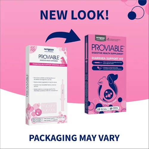 Vista 2 de Nutramax Probióticos proviables para perros y gatos pequeños, kit de apoyo para la diarrea, suplemento de salud digestiva con múltiples cepas