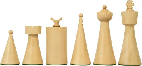 Vista 2 de CHESSBAZAAR Piezas de ajedrez ponderadas de la serie Art Deco de los años 40 Sheesham y boj -3.8" King Extra Queens
