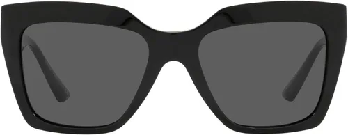 Vista 3 de Versace Gafas de sol para mujer, marco negro, lentes gris oscuro, 2.205in