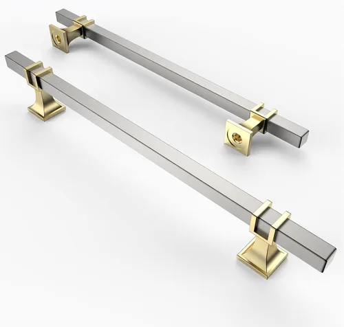 Vista 25 de Asidrama - Paquete de 10 manijas para alacena de 3 pulgadas (76mm) de color negro mate y dorado, tiradores para gabinete, accesorios para gabinete