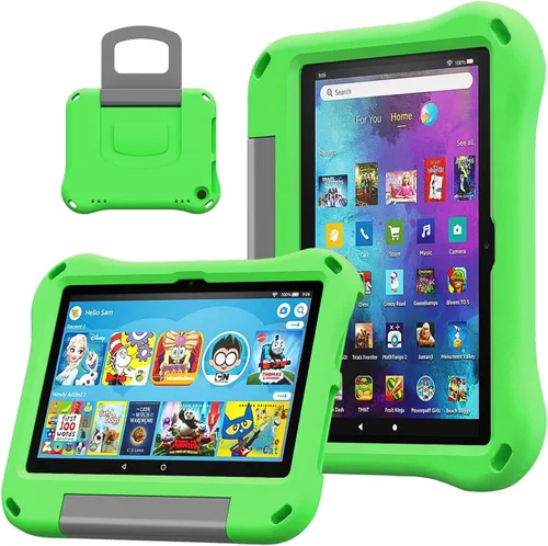 Vista 7 de DiHines Funda infantil para tablet nueva de 8 pulgadas, no apta para tabletas Lenovo, Samsung de 8 pulgadas, ligera, a prueba de golpes, con soporte