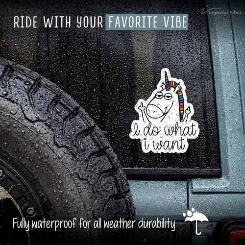 Vista 3 de IMPERIAL VIBES Adhesivo con texto en inglés "I Do What I Want - Adhesivo de vinilo para automóvil, camión y furgoneta- Uso en interiores