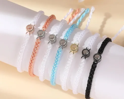 Vista 6 de Pulseras personalizadas con imagen en el interior Pulseras de proyección personalizadas con fotos, foto personalizada, aniversario conmemorativo