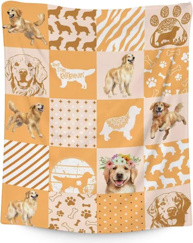 Vista 28 de Golden Retriever - Manta para niñas, tamaño de regazo de 30 x 40 pulgadas, manta de felpa suave y mullida, manta colorida y linda para sala de estar